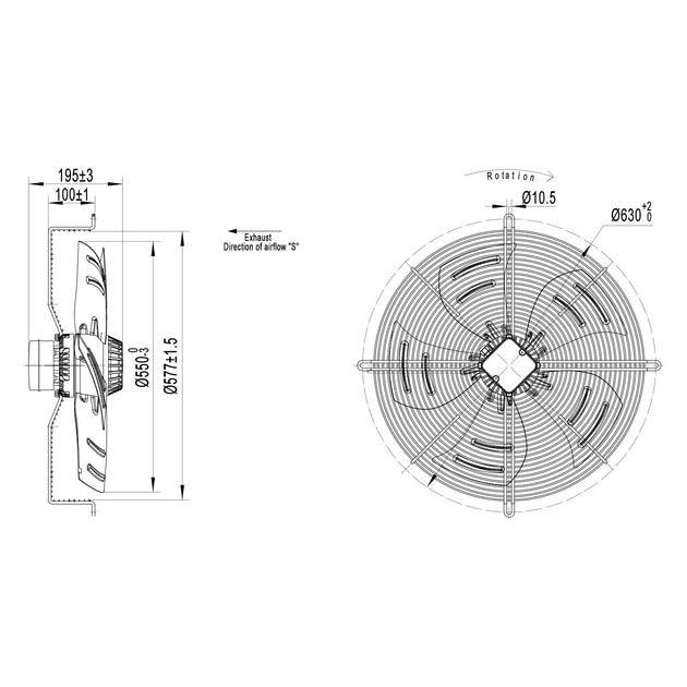 Dunli Axial Fan YWF.A6S-550S-5DIA00 – HWHP Parts Shop